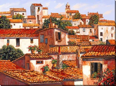 Постер Домики с красными крышами №28