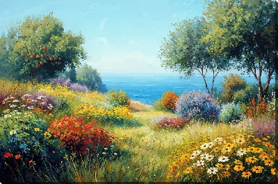 Картина маслом Сады цветут №1