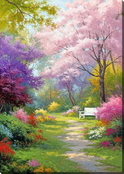 Картина маслом Сады цветут №11