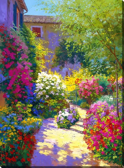 Картина маслом Цветущий сад №18