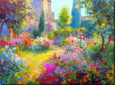 Картина маслом Сады цветут №22