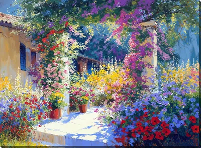 Картина маслом Сады цветут №23