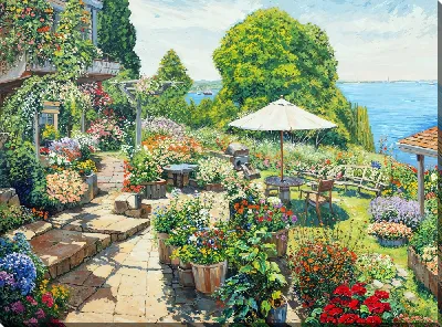 Картина маслом Цветущий сад №28