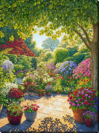 Картина маслом Цветущий сад №37