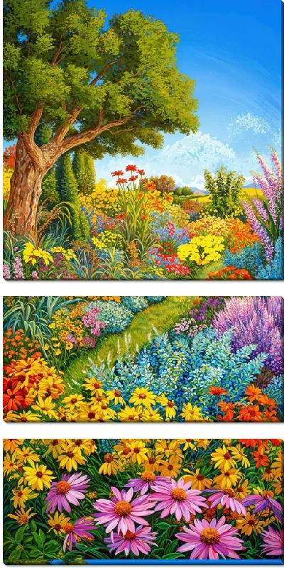 Модульная картина Летний сад №44