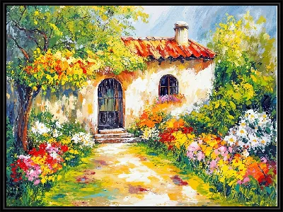 Картина Дом в саду №49
