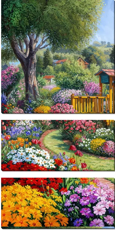 Модульная картина Райский сад №1