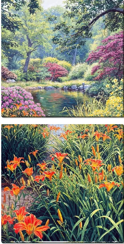 Модульная картина Райский сад №2