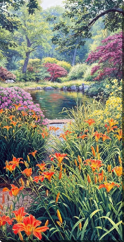 Картина маслом Райский сад №2