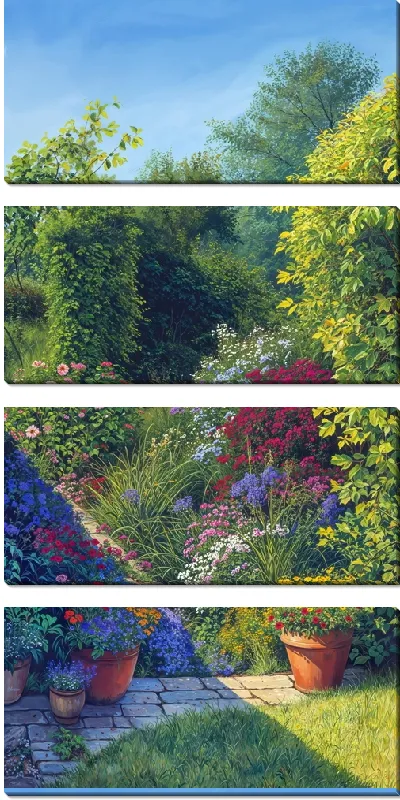 Модульная картина Райский сад №3