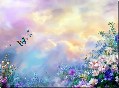 Картина маслом Сад цветов №9