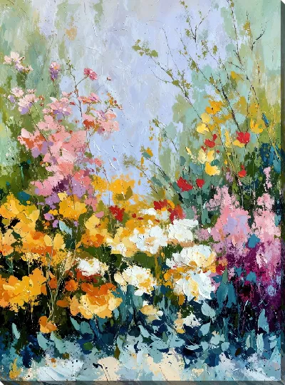 Картина маслом Сад цветов №10