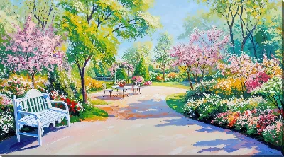 Картина маслом Сад цветов №13