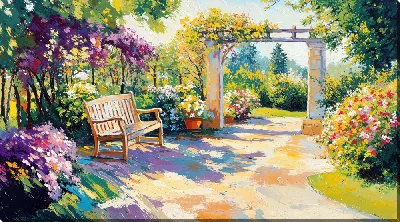 Картина маслом Сад цветов №15