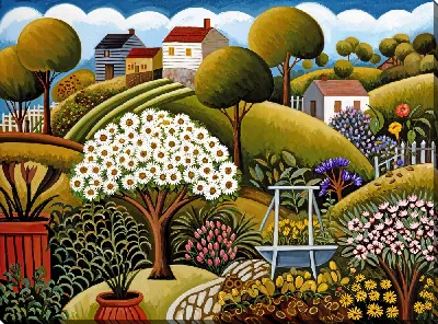 Картина маслом Сад цветов №23