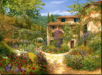 Картина маслом Цветы сад №34