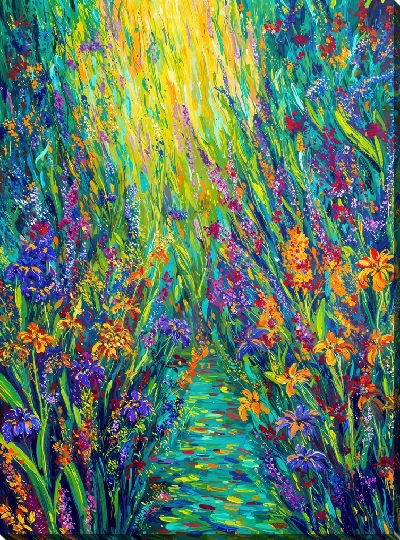 Картина маслом Сад цветов №41