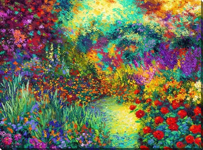 Картина маслом Сад цветов №44