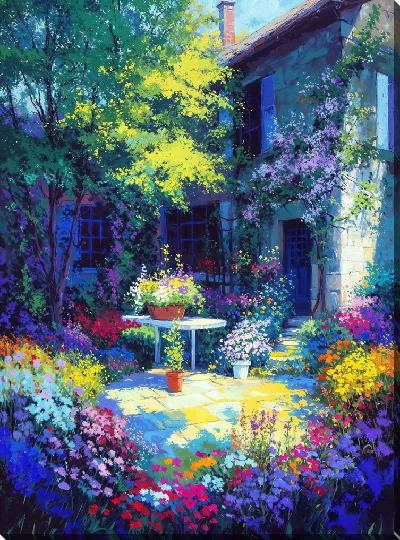 Картина маслом Весна сад