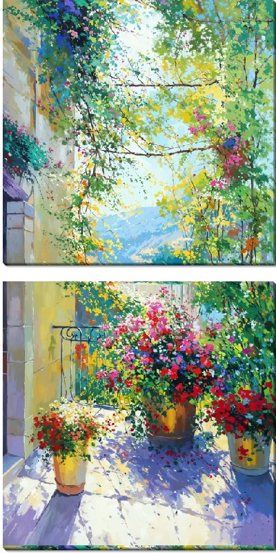 Модульная картина Летний сад с цветами №47