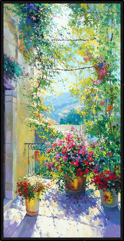 Картина Летний сад с цветами №47