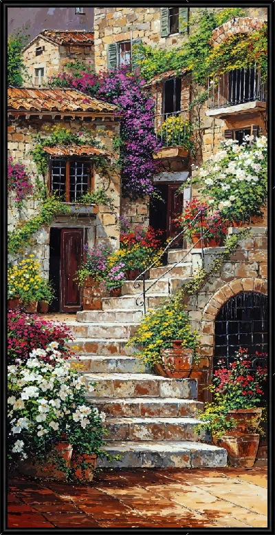 Картина Летний сад с цветами №67