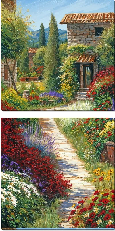 Модульная картина Летний сад с цветами №71