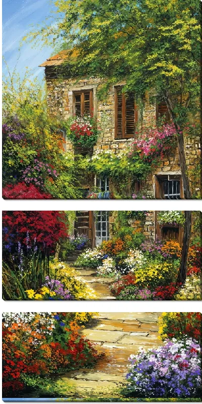 Модульная картина Летний сад с цветами №74