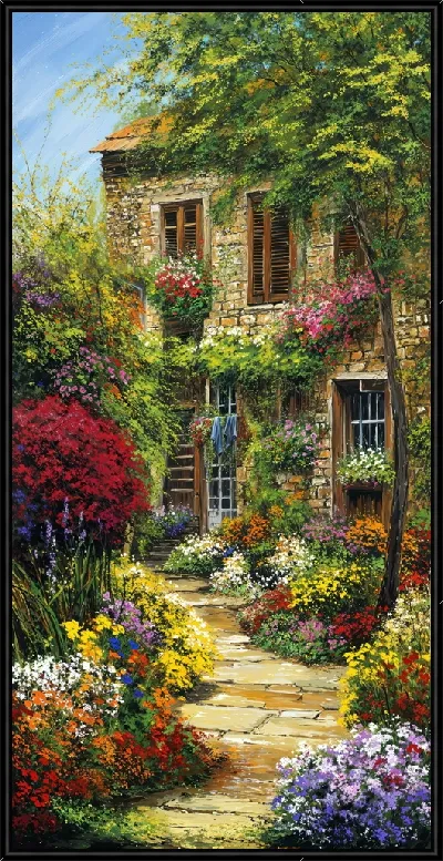 Картина Летний сад с цветами №74