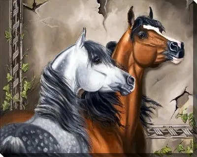 Картина маслом Лошади (Horses) №22