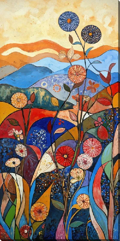 Картина маслом Летний сад с цветами №100