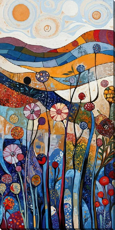 Картина маслом Летний сад с цветами №101