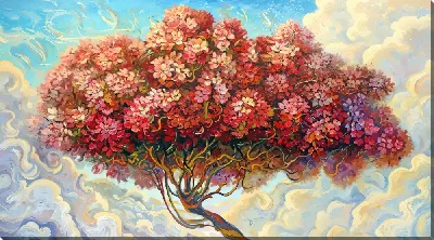 Картина маслом Цветущее дерево №2