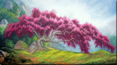 Картина маслом Цветущее дерево №13