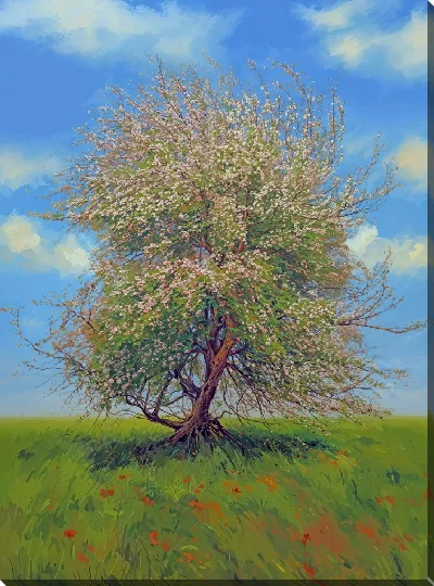 Картина маслом Цветущее дерево №16