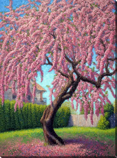Картина маслом Цветущее дерево №19