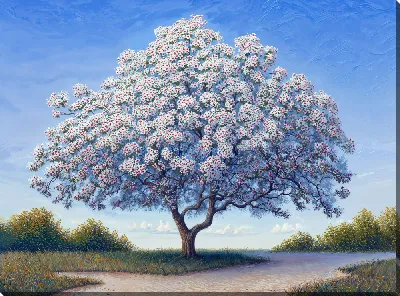 Картина маслом Цветущее дерево №22
