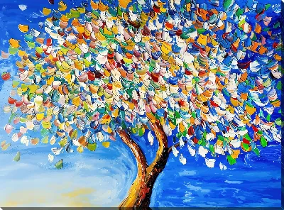 Картина маслом Цветущее дерево №28