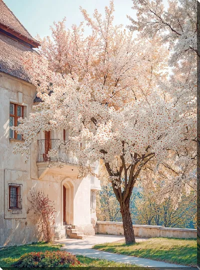 Картина маслом Дерево в цвету №1