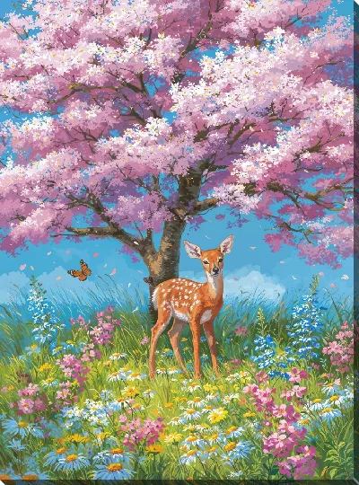 Картина маслом Дерево в цвету №5