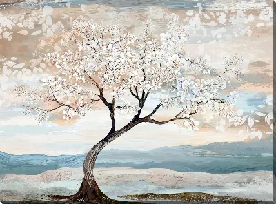 Картина маслом Дерево в цвету №12