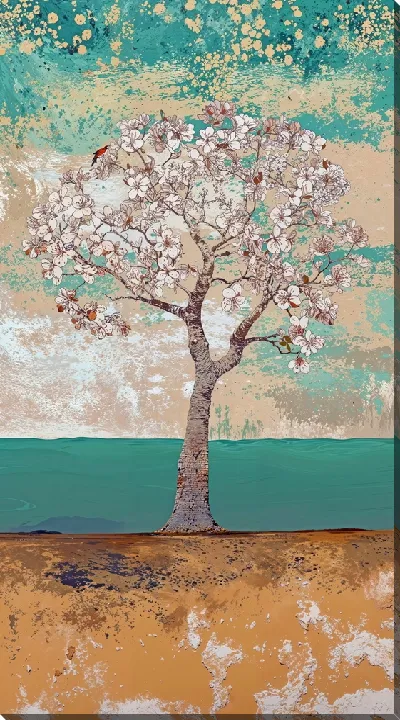 Картина маслом Дерево в цвету №13