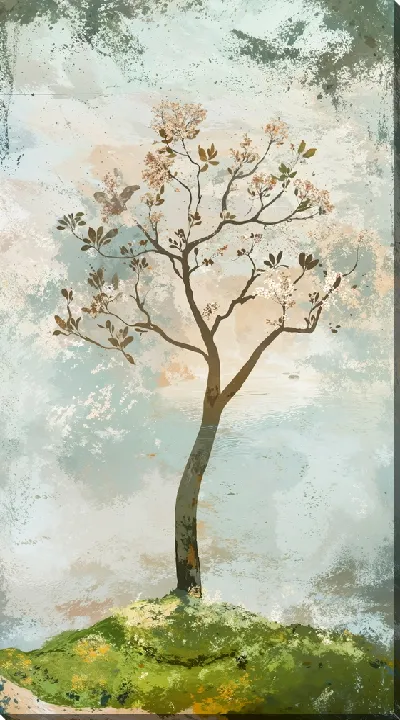 Картина маслом Дерево в цвету №14