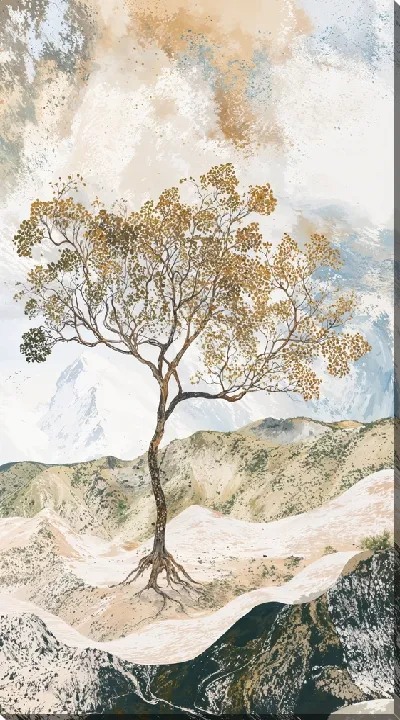 Картина маслом Дерево в цвету №15