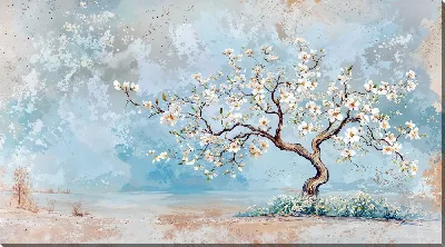 Картина маслом Дерево в цвету №18