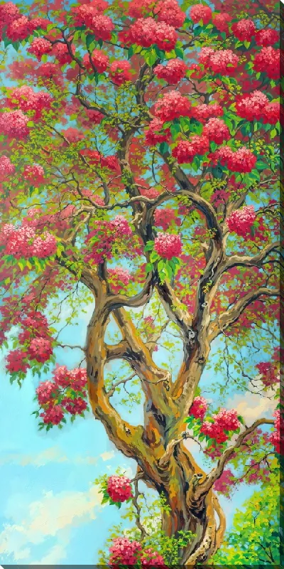 Картина маслом Цветущие деревья лета №1