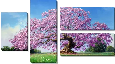 Модульная картина Цветущие деревья лета №6