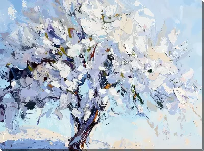 Картина маслом Цветущие деревья лета №9