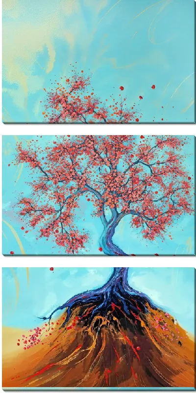 Модульная картина Цветущие деревья лета №10