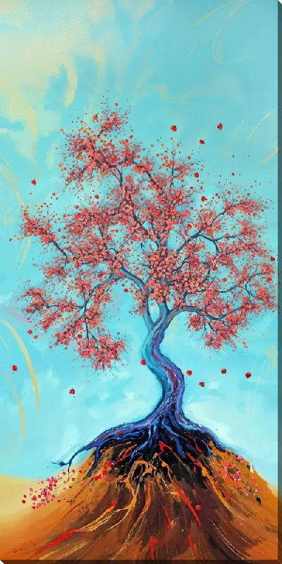 Картина маслом Цветущие деревья лета №10